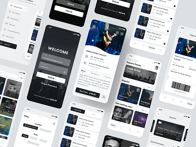 Booking Event App - Minimal Concept clean design elegant event app minimal mobile app mobile app design ui ui design uiux