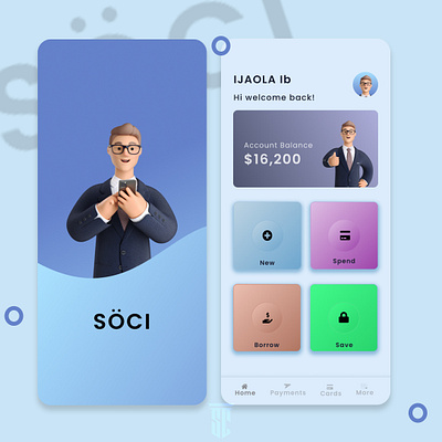 SOCI app bank app design ui uiux ux