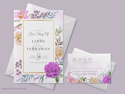 Wedding invitation card template with beautiful floral hand draw background beautiful branch card decoration decorative design elegant floral flower frame illustration invitation nature plant romantic template vector vintage wedding