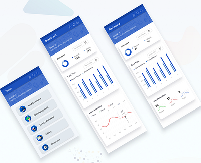 Business | Lead Management Mobile App blue and white business app lead generation mobile app ui design