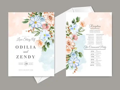 Wedding invitation card with beautiful floral hand drawn background beautiful branch card decoration decorative design elegant floral flower frame illustration invitation leaf nature set template vector vintage wedding