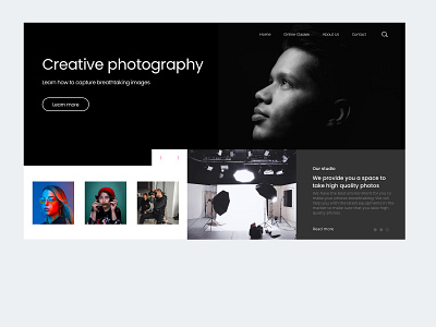 Photography agency dark design ux ux design