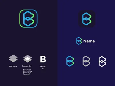 B icon app brand identity branding connect design home icon icon design icons identity illustration logo logo design logotype marketing modern online platform realestate realtor