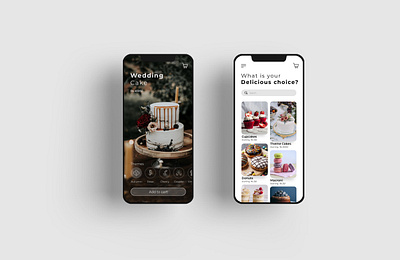 Bake app | e-commerce 012 2021 apptrends bake bakery app black branding cake dailyui design evelin food app illustration minimal simple simple ui swipe ui ux vector vectors