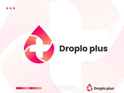 droplo plus | logo brand identity drop logo flat logo logo design logo design branding logodesign logotype medical logo minimalist design minimalist logo modern logo