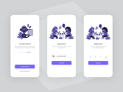 Onboarding OTP Registration app application concept design minimal mobile otp registration simple ui uiux ux