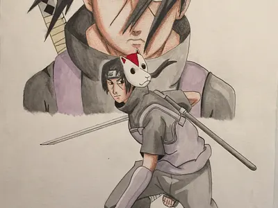 Itachi Uchiha Anbu anbu anime character colorful comic creative design hokage illustration itachi japan katana konohagakure kunai manga mangaart mangekyou naruto sharingan uchiha