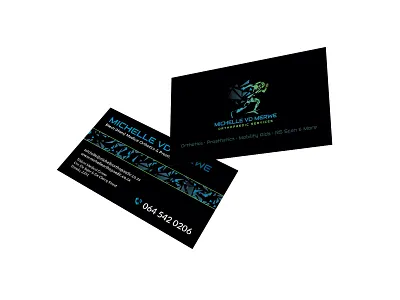 Michelle vd Merwe Orthopaedics Business Card Design blue business business card design business cards businesscard graphicdesign green medical modern orthopaedics orthopedic