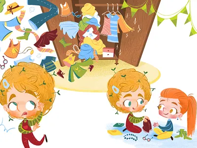 Swap party! characterdesign childrens book childrens illustration illustration illustrator nature photoshop reuse save the planet swap clothes thrifting