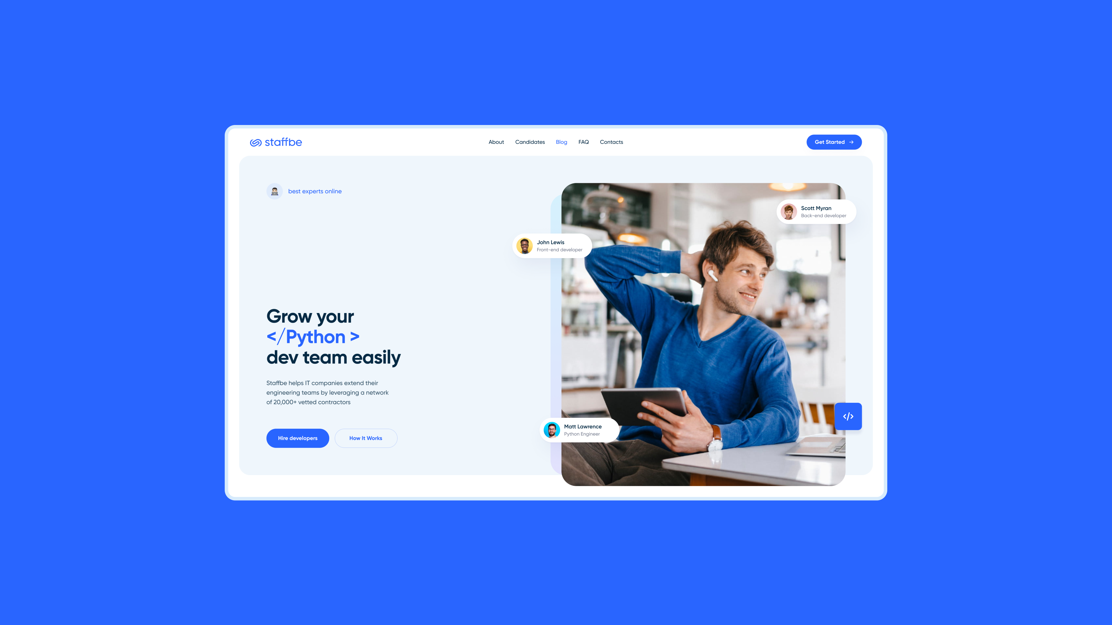 Staffbe - Website Concept Shot design ui web design