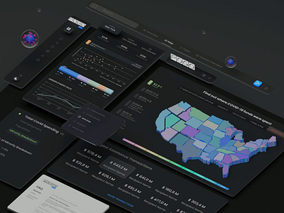 Data Visualization for Covid Spending Tracker animation daily ui dashboard design dashboard interface design digital agency interaction interface map minimal ui user interface