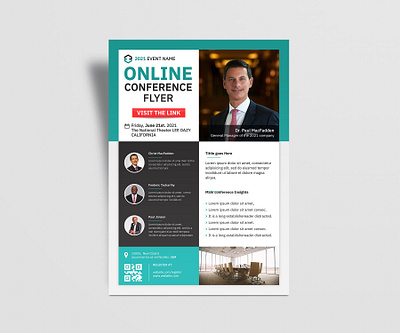Online Conference Flyer branding brochure corporate design design illustration print proposal template