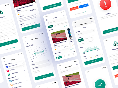 Football Field Rent App clean design mobile mobile app mobile ui rent rental rental app ui ui design web design