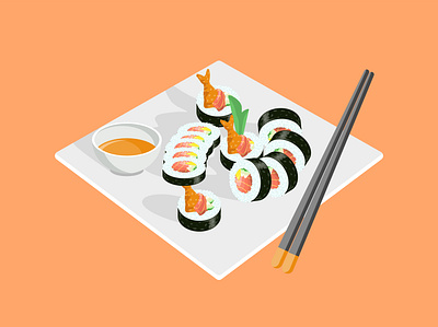 Futomaki Sushi food illustration food food branding food illustration futomaki illustration futomaki sushi japanese food japanese illustration street food sushi sushi branding sushi illustration