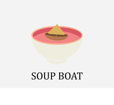 soup boat design icon illustration logo minimal