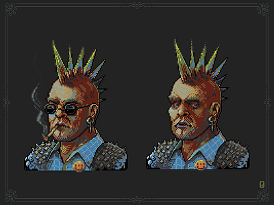 punk dude in a style of loop hero [pixelart] 16bit 8bit character design characterdesign gamedev illustration loop hero nft pixel art pixel artist pixel dailies pixelart pixelartist pixels punk retro art