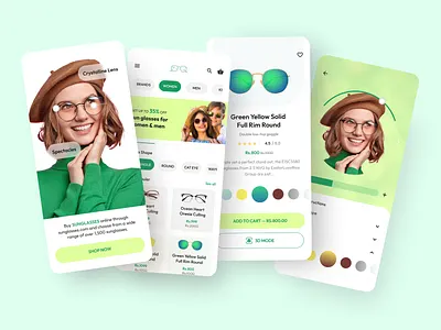 Glasses Shopping App app ar clean design mobile shopping glasses app sunglasses ui ux