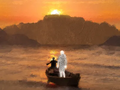 Discovering new lands aesthetic art artist artwork chill chill vibes daily art digital art graphic illustrator lofi art lofi vibes lowpoly lowpoly art lowpolyart melancholy orange aesthetic photoshop sunrise ａｅｓｔｈｅｔｉｃ