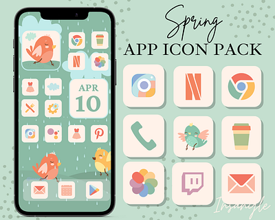 IOS 14 Spring App icons app icon design app icons app ios icon illustration ios app ios14homescreen ios14icons minimal retro spring