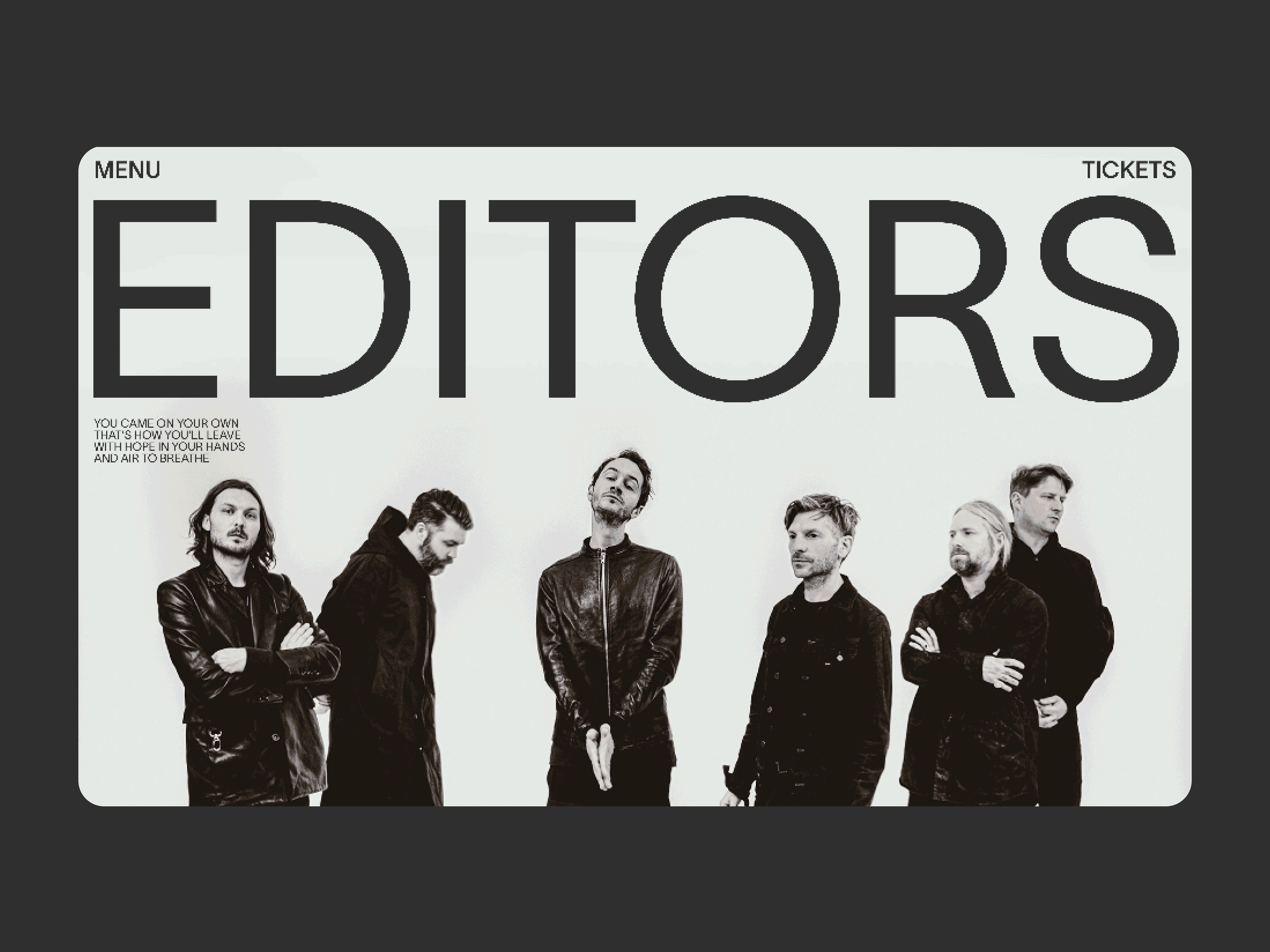 EDITORS - Web Concept band design digital editors exploration figma minimalist music typography web website white space
