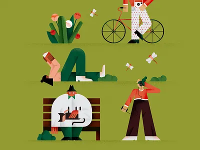 Picnic affinity designer character design flat graphic graphic design illustration nature park picnic rest vector