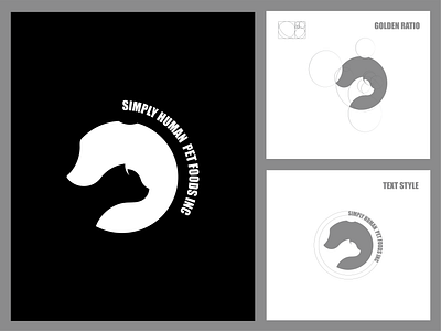 SIMPLY HUMAN PET FOOD LOGO blackandwhite brandidentity creative logo design doglogo goldenratio humanpet humanpet lettermark logo logo design minimal minimalist modern petcare petfood professional logo