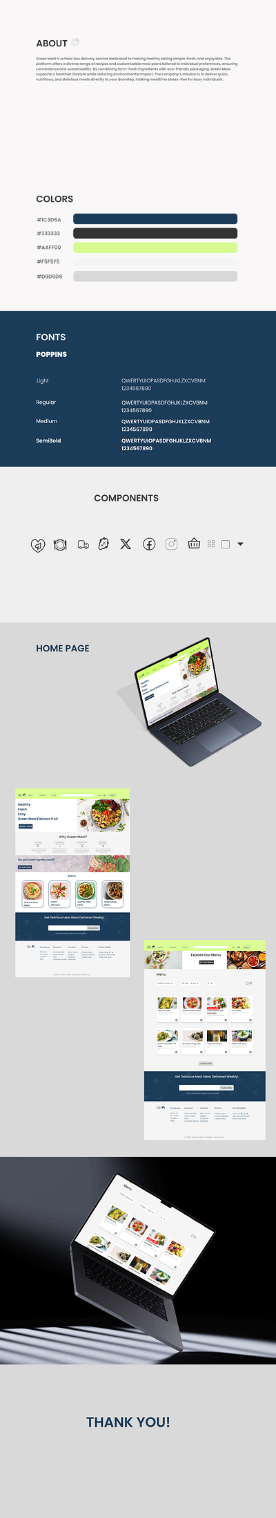 Green meal UI design product design produt ui ux