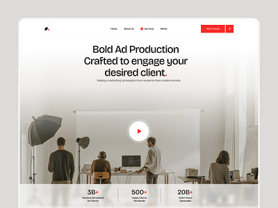 Production Studio Website agency design framer website landing page ui landingpage studio website typography ui