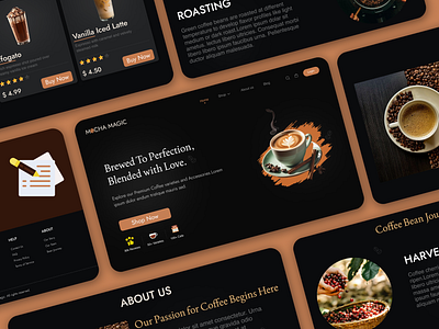 Mocha Magic - Landing Page UI design aestheticdesign coffeewebsite dailyui design landingpage landingpages uichallenge uidesign