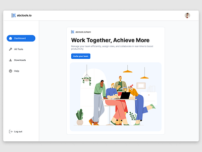 abctools - team section company dashboard section team together ui work