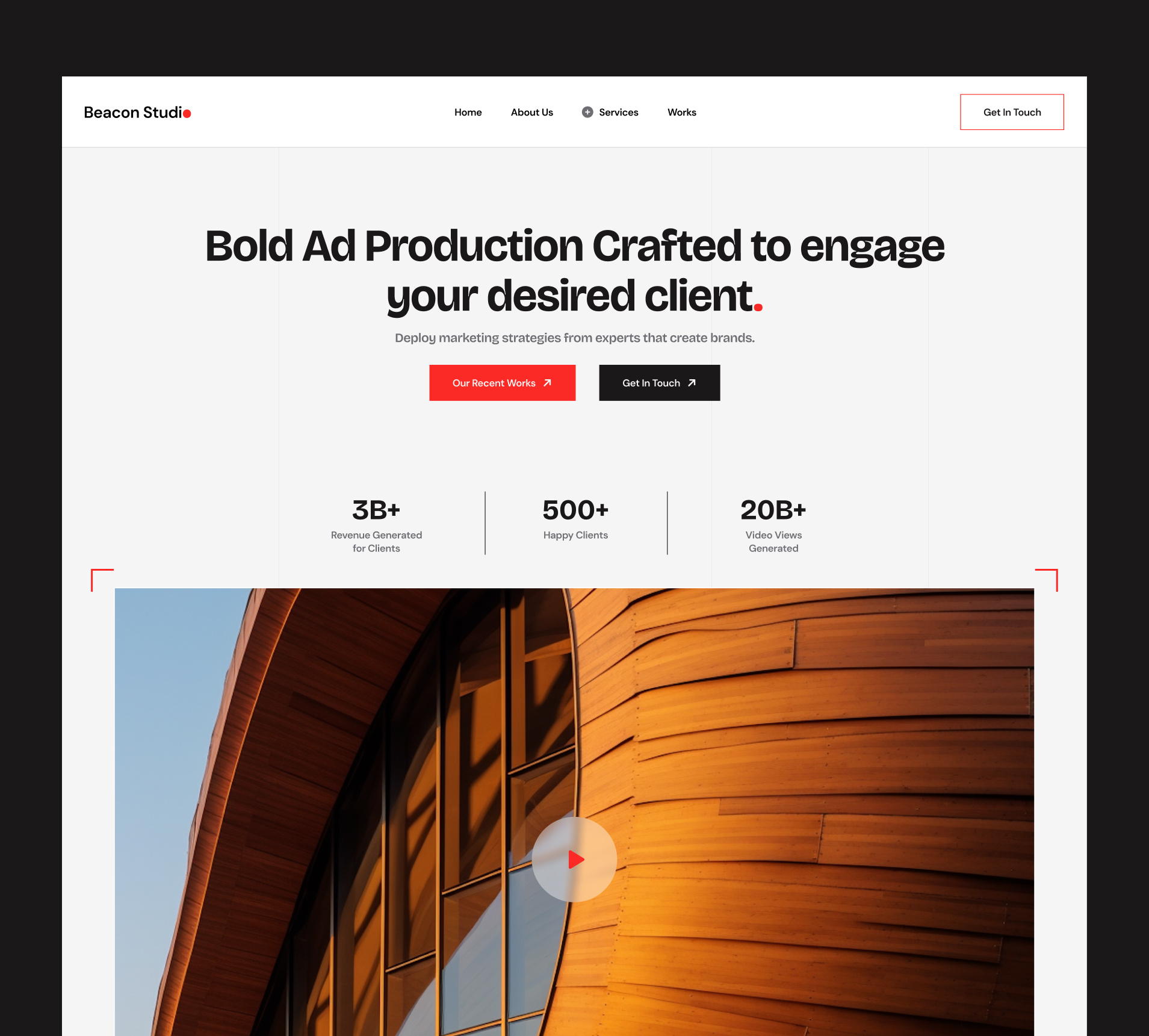 Studio Hero Exploration design framer website landing page ui landingpage typography ui