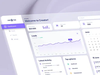 Event Management Dashboard app dashboard design ui ux