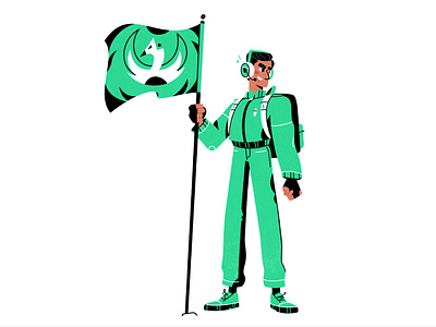 Leader art branding cartoon character design flag illustration leader vector