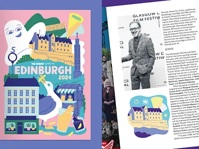 The Skinny Guide to Edinburgh city guide cover illustration edinburgh illustration spots