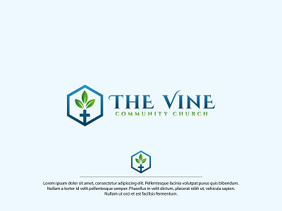 THE VINE COMMUNITY CHURCH flat logo design logodesign minimalist logo modern logo