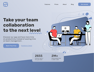 Team management Landing page design illustration landing page ui ui ux ui design ux design web design