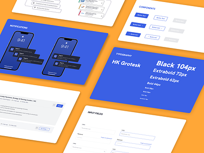 Topgrad - Design System & Components blue clean design design system flat illustrations job mobile app topgrad typography ui user experience user interface ux visualizations yellow