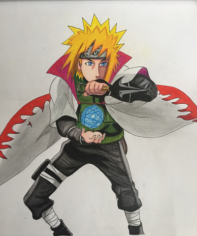 Minato Namikaze anime character comic drawing hokage illustration japan konohagakure kunai manga mangaart namikaze naruto ninja