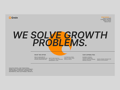 Grein - Website animation animated animation branding brutalism design figma gif gray illustration landing logo marketing mp4 orange site smart animate ui ux vector website