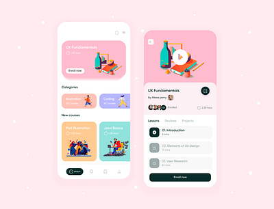 E- Learning App clean course app creative design dribbble best shot e learning education illustration ios minimal mobile app mobile app design online course online learning online study product study app ui ui design ux