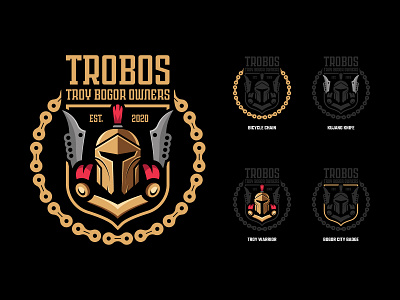 Logo Concept for Trobos Folding Bike Community bike bike community bike logo brand design brand identity design brand logo branding corporate identity graphic design illustration logo logo design logodesign logos spartan spartan logo spartans troy troy logo visual identity