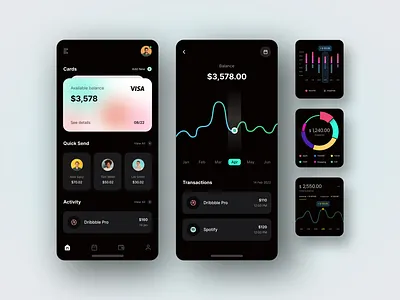 Fintech Mobile and Watch UI app apple watch dark dark ui design finance finance app fintech fintech app green mobile mobile app watch watch ui