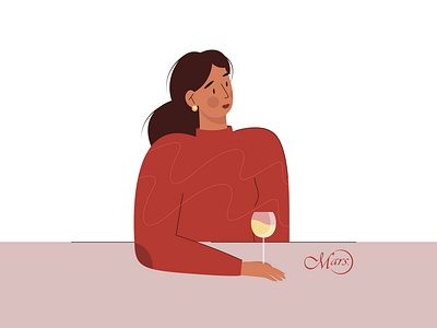 wine girl adobe illustrator art design flat flat design flat illustration flatdesign illustration postcard vector vectorart