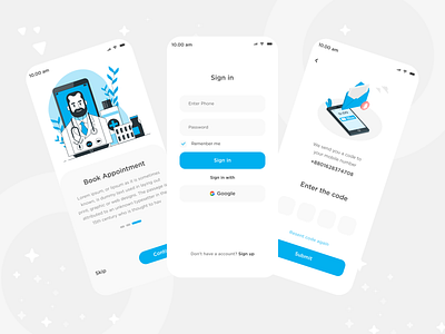 Medical app ui app ui appointment booking booking designer health media medical meditation mobile app onboarding service sign in sign up trendy design ui uiux uxdesign verification verification code