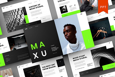 Maxu Multipurpose Template clean colorful company corporate google slides keynote modern multipurpose multipurpose template photography pitch deck portfolio powerpoint presentation studio template unique web design web development website