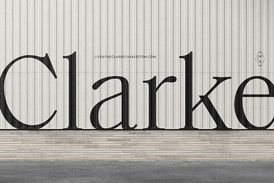 Clarke branding charleston design graphic design hotel logo luxury mural signage typography