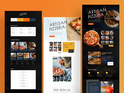 Pizzeria Template Design for Divi clean ui dark ui divi gradient illustration ishtiaq landing page pizza pizza menu restaurant template typography ui ux webdesign website website design wordpress wordpress design wordpress theme