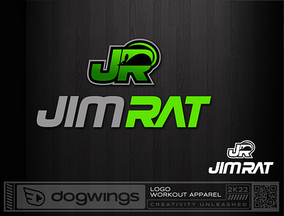 Logo design chipdavid dogwings gym apparel logo rat sports vector
