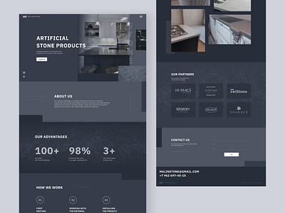 Website Artificial Stone Products adaptive design figma homepage landing product stone ui ux web