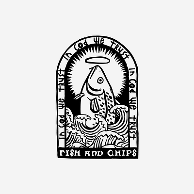 In Cod We Trust branding design illustration logo typography